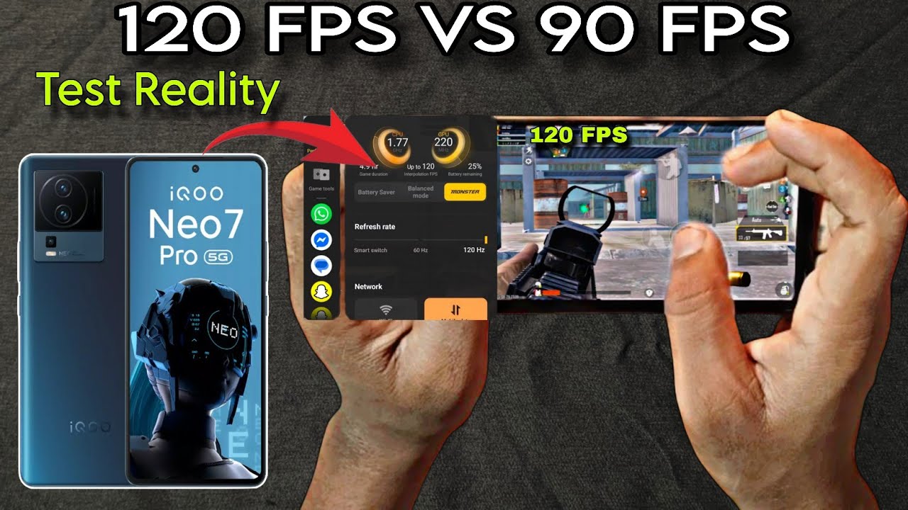 IQOO NEO 7 PRO 90 FPS VS 120 FPS TEST BGMI/PUBG IQOO NEO 7 PRO 120 FPS TEST 