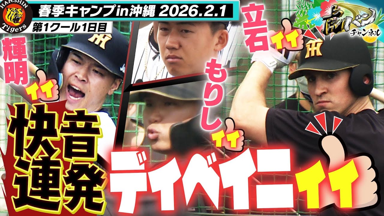 【みんなイイ感じ！】新外国人ディベイニーが！テル＆森下＆立石のドラ１トリオが！キャンプ初日からみんなイイ感じ！キャンプ楽しィィ！！阪神タイガース密着！応援番組「虎バン」ABCテレビ公式チャンネル】