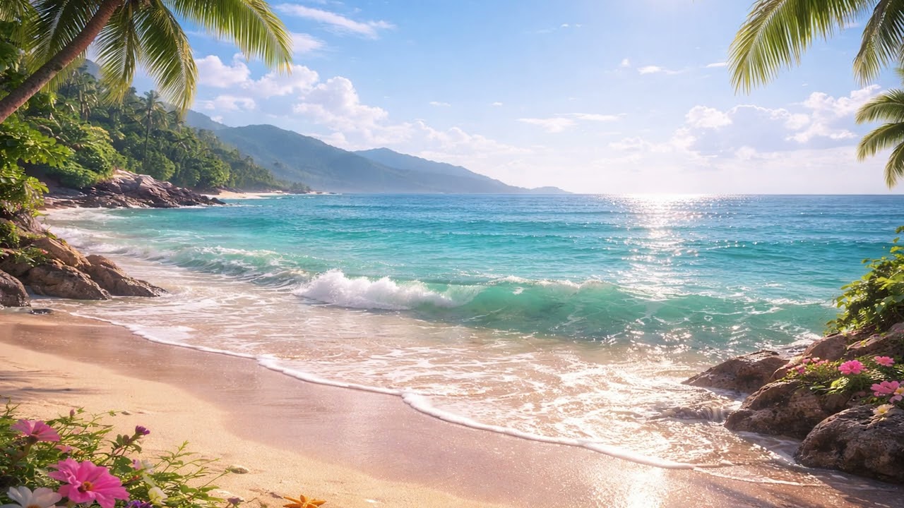 Tropical Ocean Calm 🌊 | Relaxing Ambient Beach Soundscape
