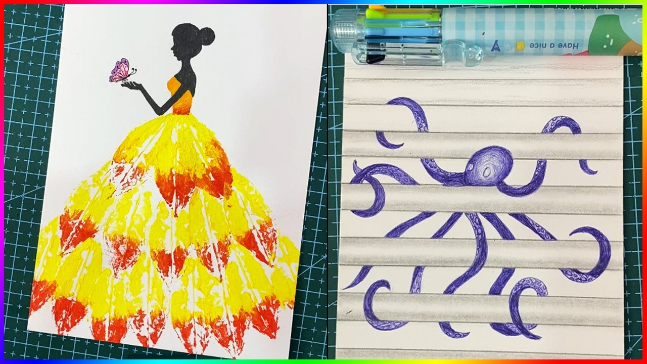 Fun art ideas to do When you're Bored with friends. COOL ART IDEAS FOR BEGINNERS #drawing #arthack