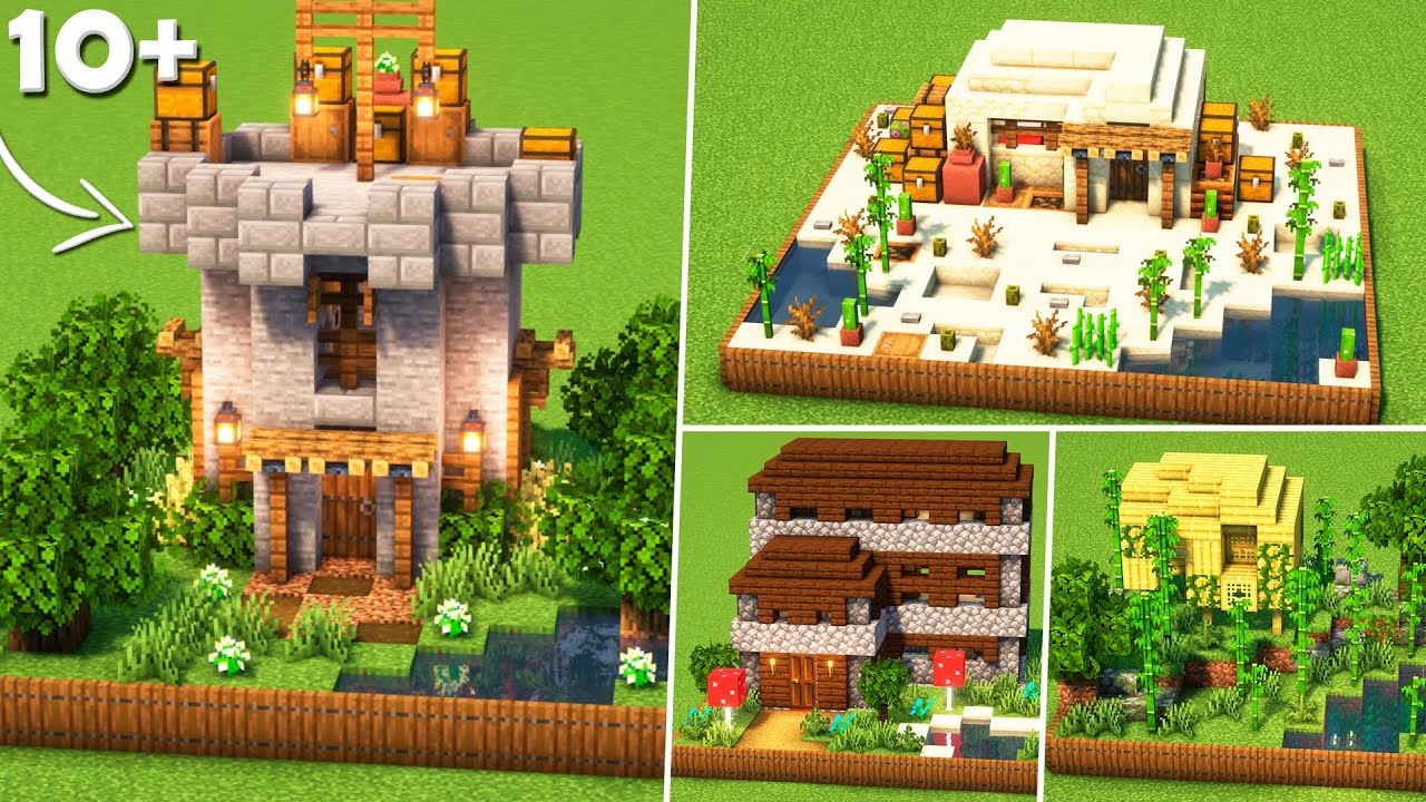Minecraft: 10+ Mini Houses In Different Mini Biomes!