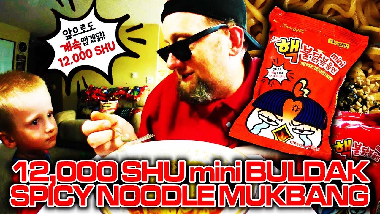 12,000 SHU Mini Buldak Nuclear Fire Noodle Spicy Ramen Noodle Mukbang