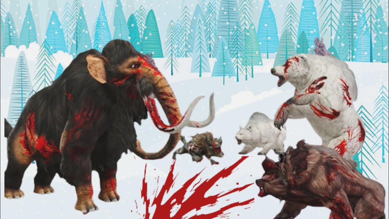 Zombie Mammoth vs Zombie Wolf Wild Bear Epic Wolly Mammoth.
