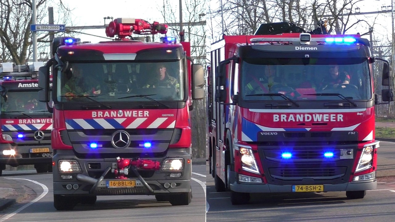 [GRIP 1] Brandweer met spoed onderweg naar een zeer grote brand in Amsterdam Westpoort