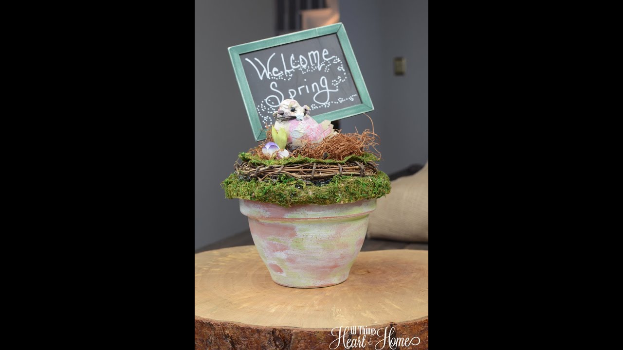 Spring Craft ~ Birds Nest in Terra Cotta Pot