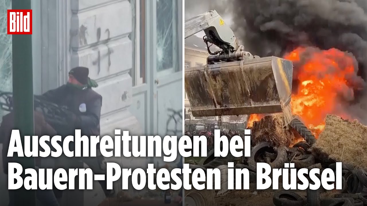 EMP&Ouml;RUNG AM EU-GIPFEL: W&uuml;tende Bauern liefern sich Schlacht mit der Polizei in Br&uuml;ssel