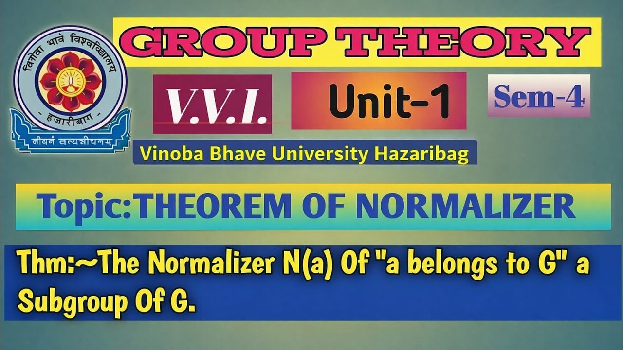 THEOREM OF NORMALIZER #mathematics #study #viral #vbuhazaribag 