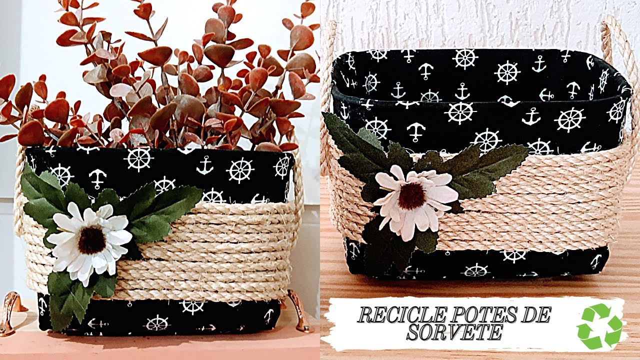 RECICLAGEM COM POTES DE SORVETE! IDÉIAS CRIATIVAS! #diy #potesdesorvete