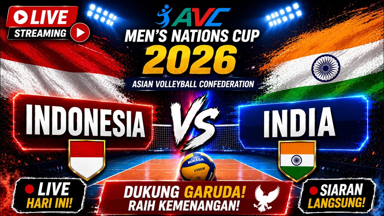 🔴INDONESIA VS INDIA | AVC MEN'S VOLLEYBALL CUP 2026 live score