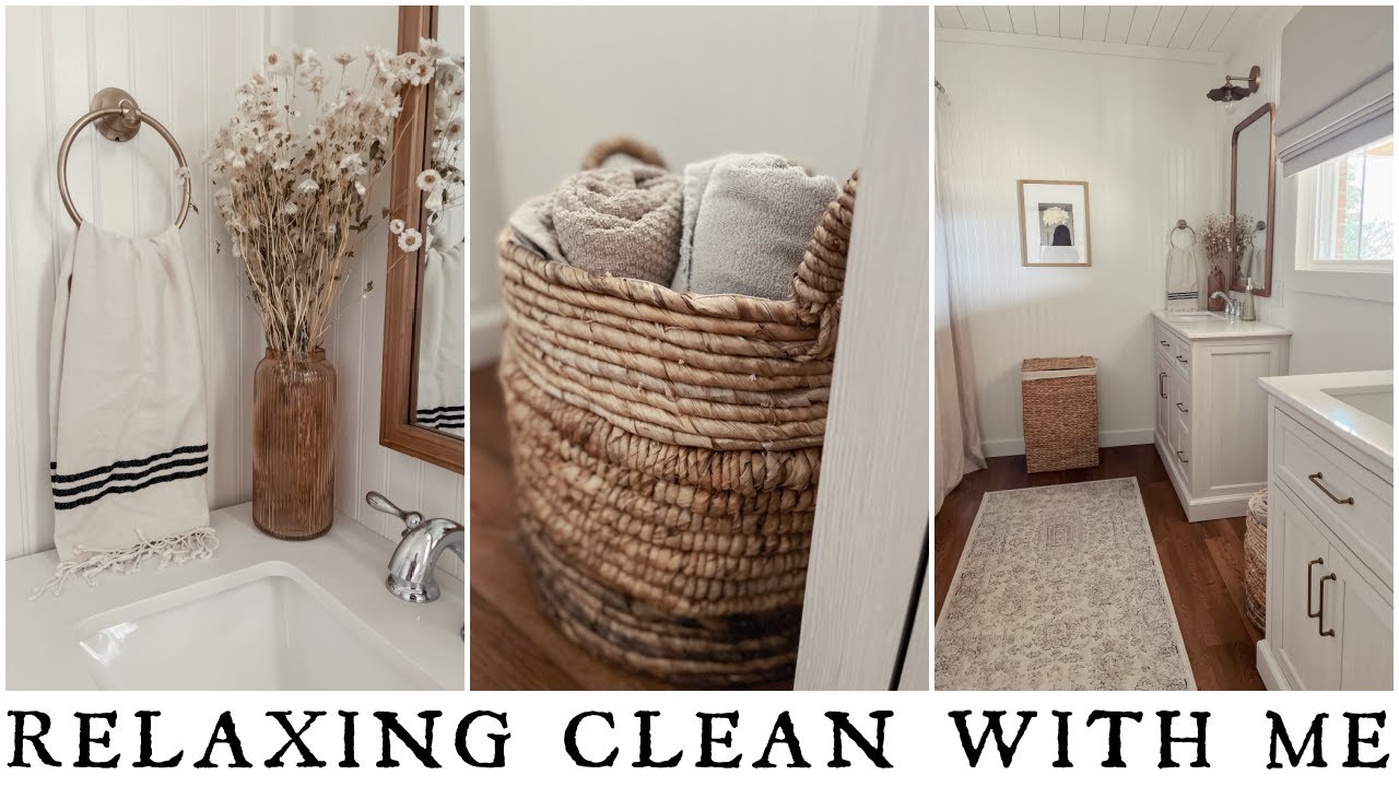Cozy Cottage CLEAN WITH ME - Relaxing Cleaning Motivation - Cottage Bathroom
