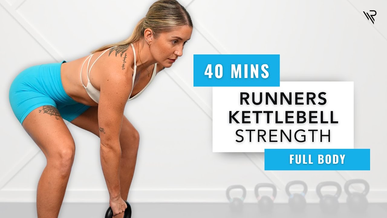 40 Min Full Body Kettlebell Workout | Build Strength for Running (No Repeats)