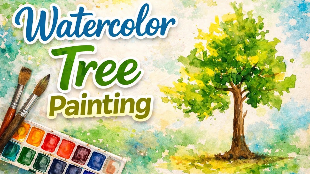 Let's paint watercolour tree