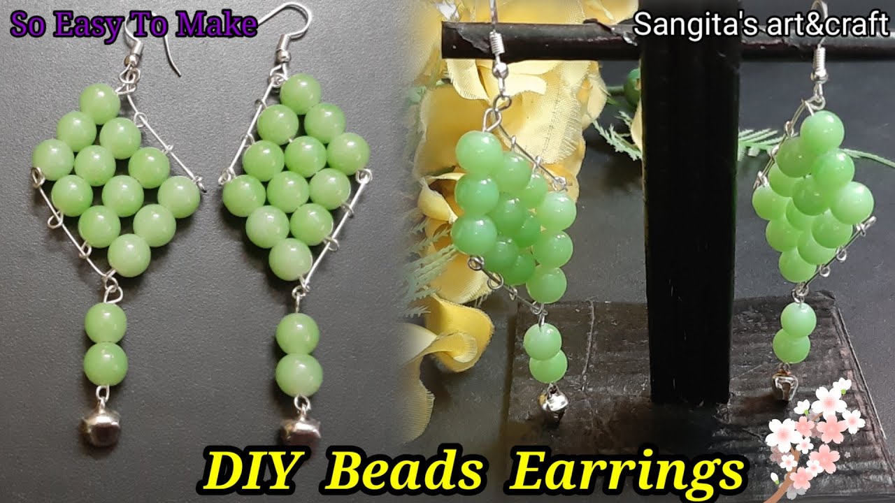 DIY Beads Earrings Making Ideas / How To Make Trendy Earrings/ Glass Beads Jewellery Making Tutorial