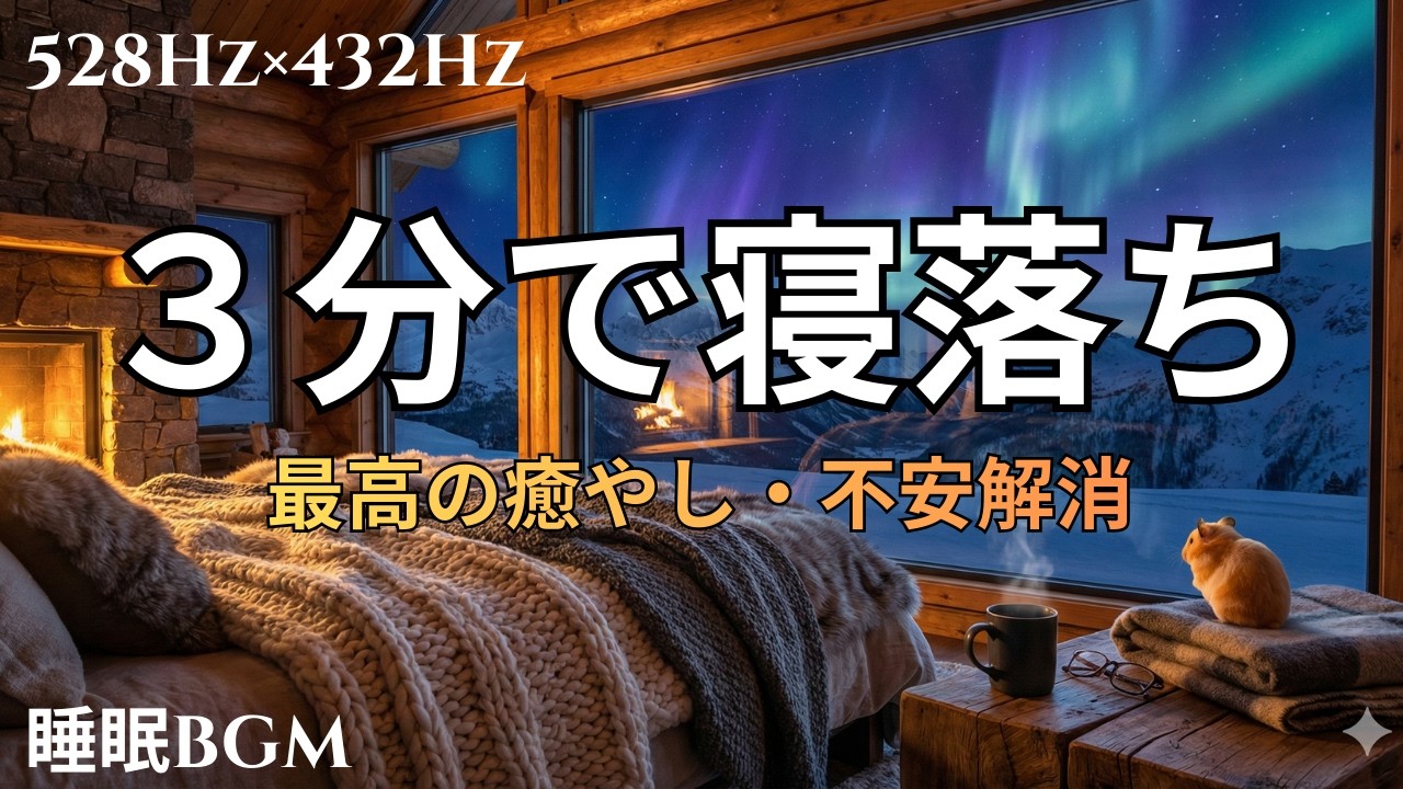 【3分で気絶】冬の山小屋で泥のように眠る｜睡眠用BGM 疲労回復 Deep Healing Music