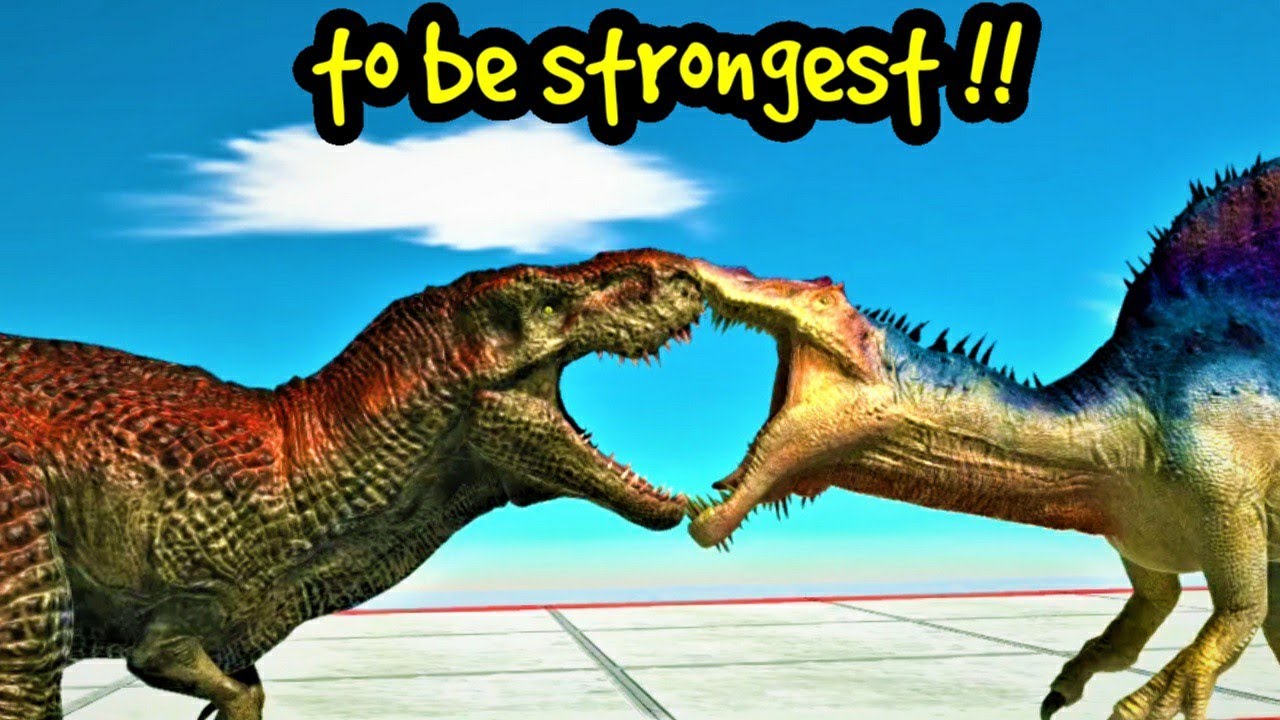 T-REX VS SPINOSAURUS WHO IS STRONGEST CARNIVORE DINOSAURS animal revolt battle simulator