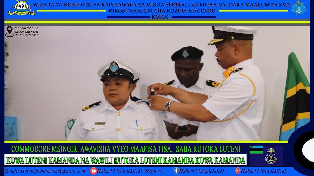 COMMODORE MSINGIRI AWAVISHA VYEO MAAFISA SABA KUWA LUTENI KAMANDA NA  WAWILI KUWA KAMANDA