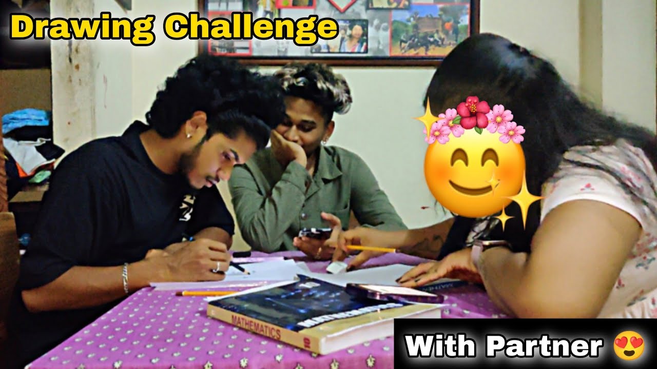 First Challenge with Partner 😍 | Drawing Challenge 🎨 | #august122023 Analskyb Analdas