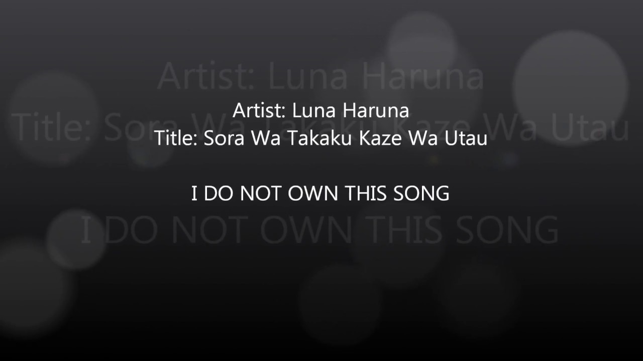 Luna Haruna - Sora Wa Takaku Kaze Wa Utau Romaji lyrics