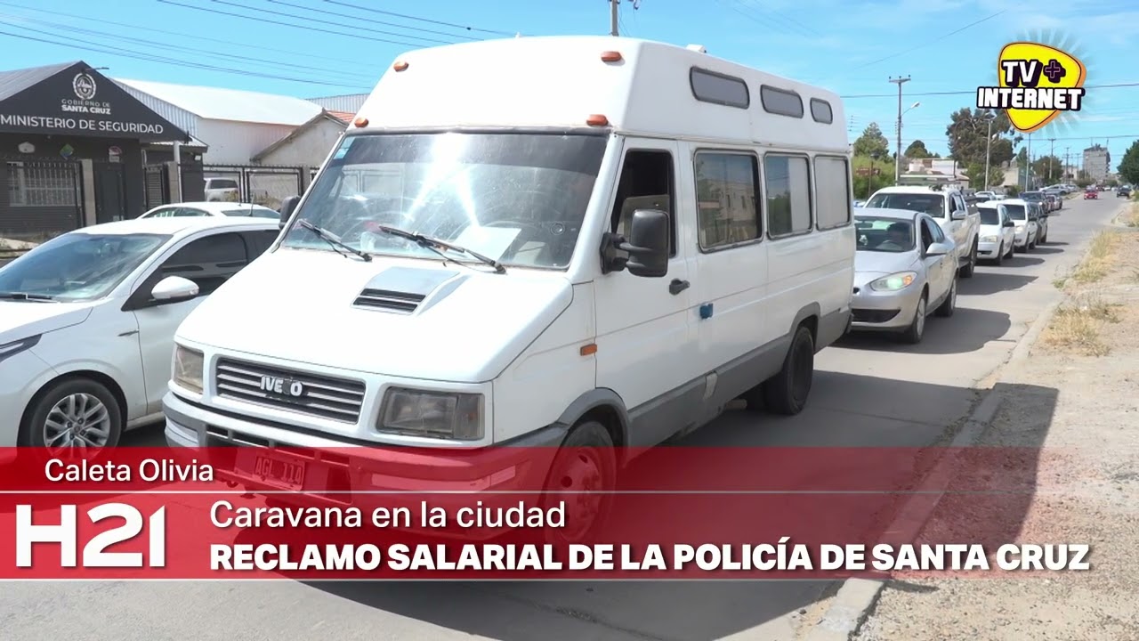 Caleta Olivia: policías realizaron una caravana en reclamo salarial.