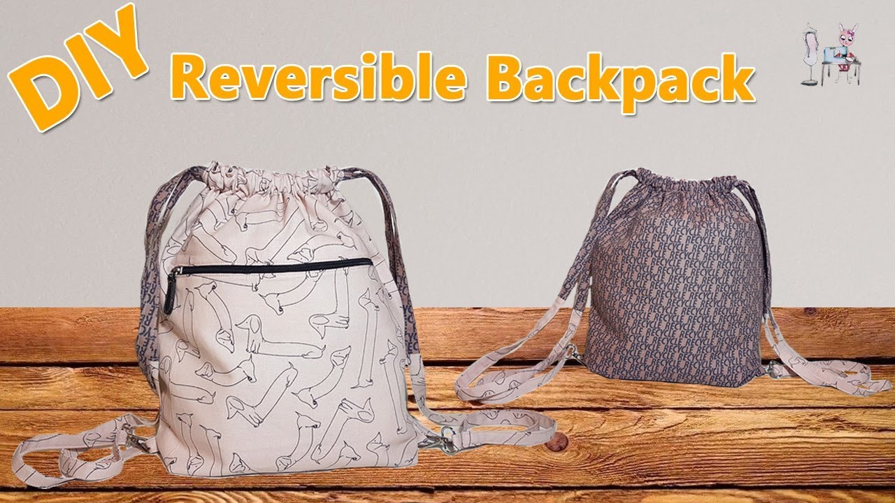 DRAWSTRING BAG | DIY BACKPACK |  BAG MAKING | TOTE BAG TUTORIAL | DIY BAG | REVERSIBLE BAG |