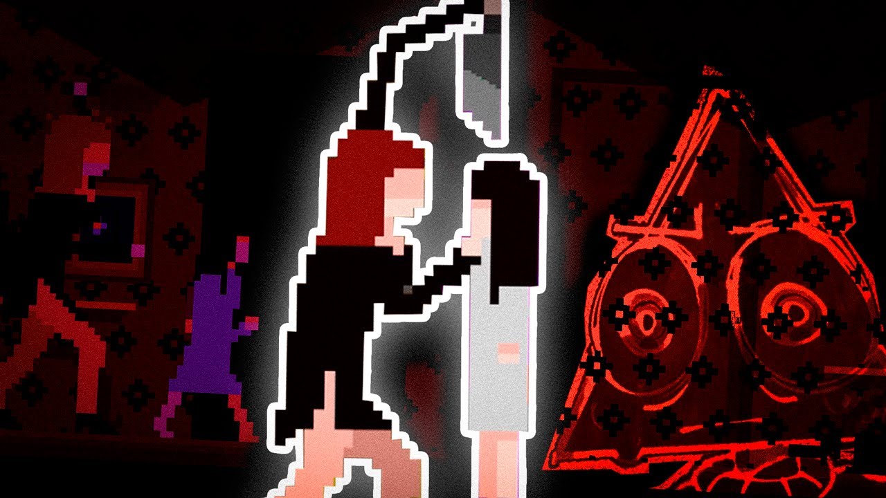 TENHO QUE FUGIR DA MINHA M&Atilde;E MALUCA COM UMA FACA (TOMEI SUSTO DE UM JOGO DE PIXEL🔪) - GORE IN CRAYON