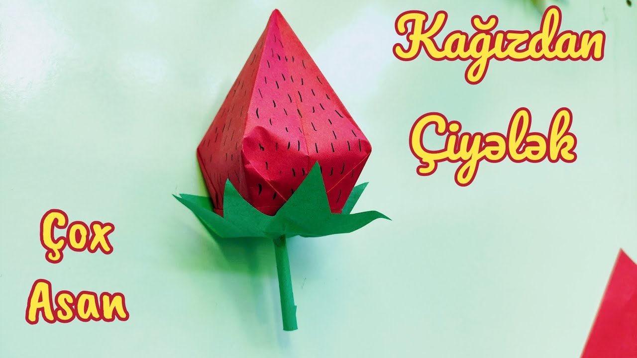 Делаем клубнику из бумаги - Делаем клубнику из цветной бумаги - Поделки