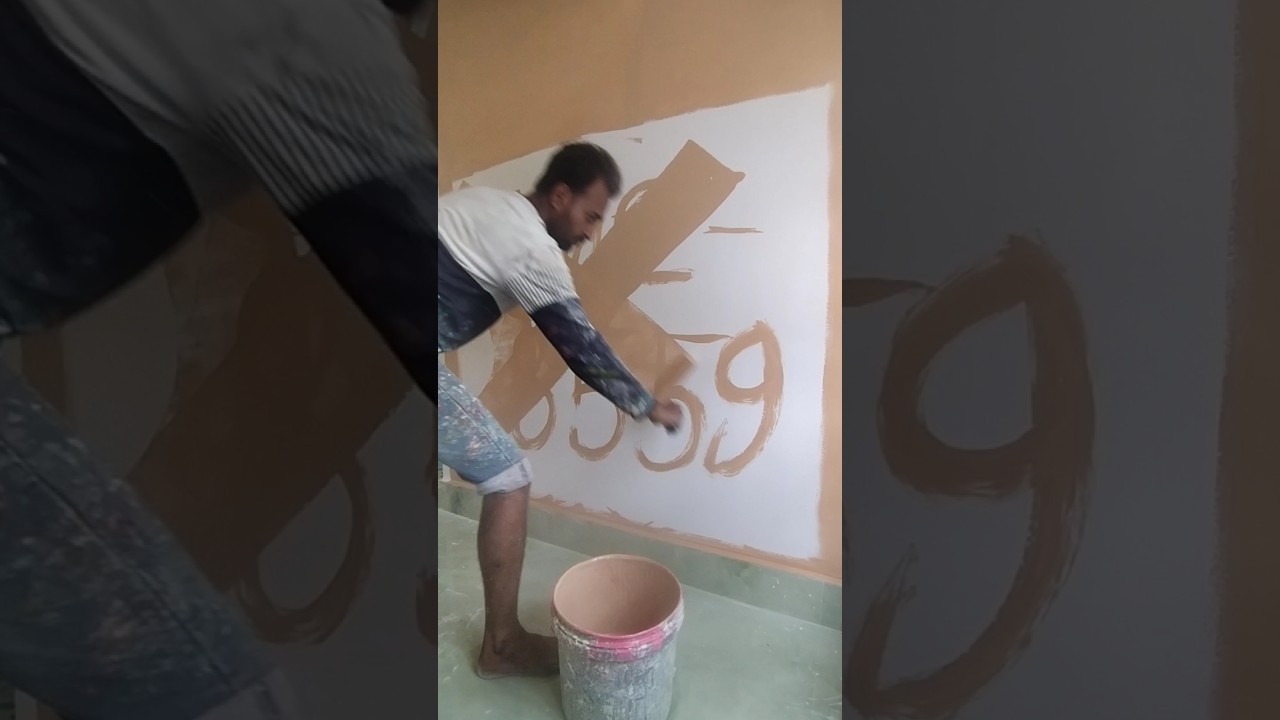 Royal Gailz bedroom wall brown colour apply Asian paint. code 8559