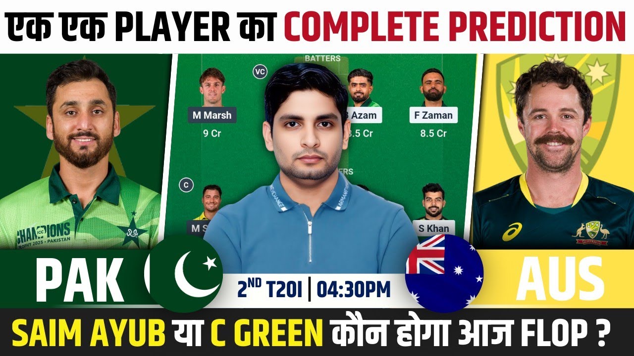 PAK vs AUS Dream Team, PAK vs AUS 2'nd T20I Match Prediction, Pakistan vs Australia T20I Dream Team
