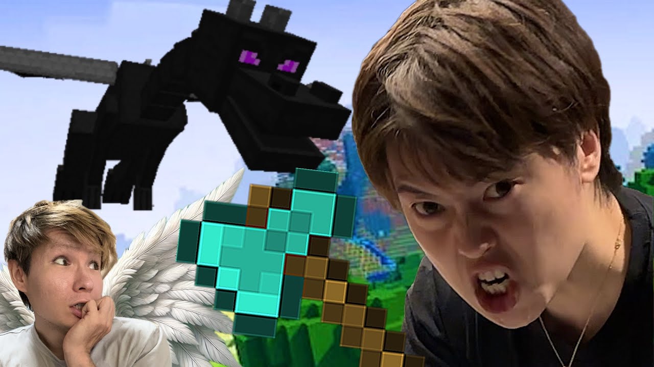 マインクラフト初めてのエンドラ討伐するまでマスオとの戦い!!【Minecraft】　　PDS