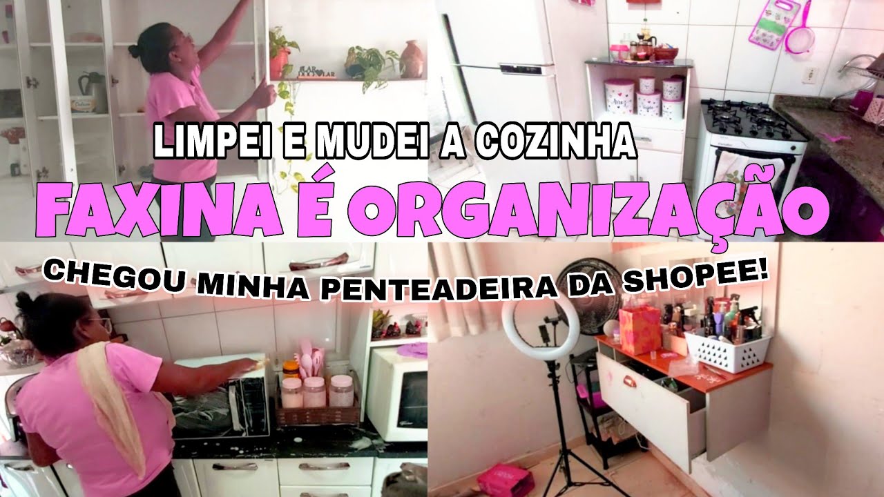FAXINA DOS ARMÁRIOS,MINHA PENTEADEIRA DA SHOPEE chegou DESABAFEI TÔ CANSADA