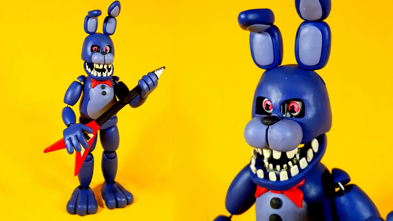 UNWITHERED BONNIE😱😱(REMAKE2.0/FNAF FAN MADE) PLASTILINA✔✔✔ PORCELANA✔✔ POLYMER CLAY✔