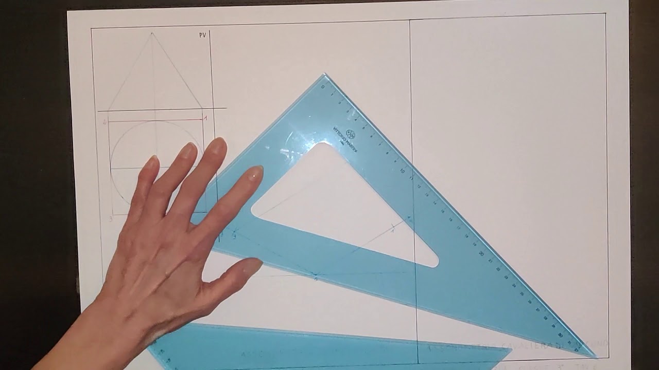 classe terza - TAVOLA 6 (prima parte) - assonometria isometrica di un cono