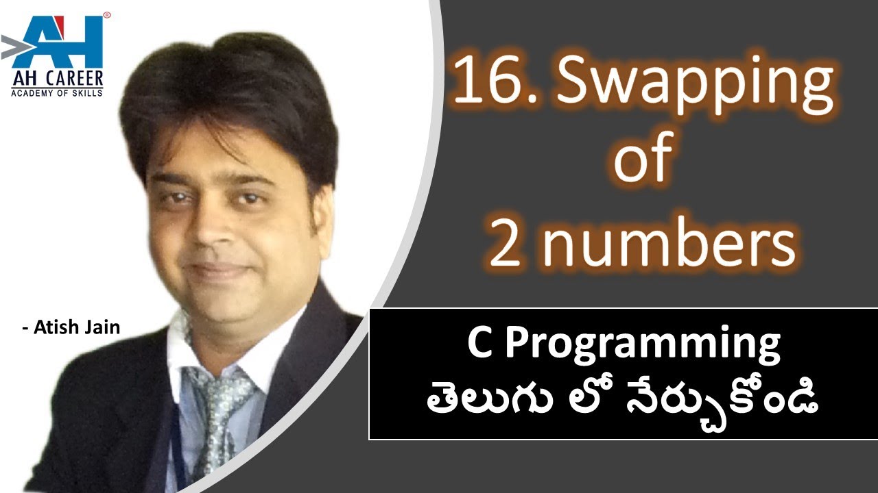16. Program to Swap two numbers | C Language in Telugu For Beginners