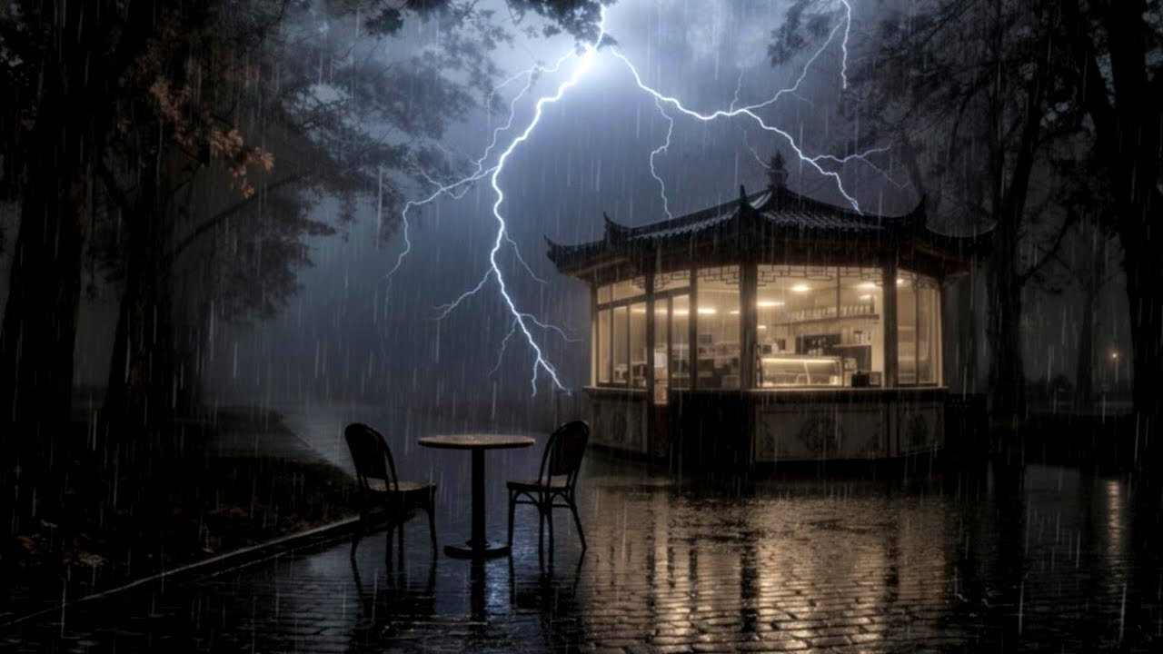 Deep Sleep Rain Sounds 🌧️ Heavy Rain & Gentle Distant Thunder in a Peaceful Midnight Forest