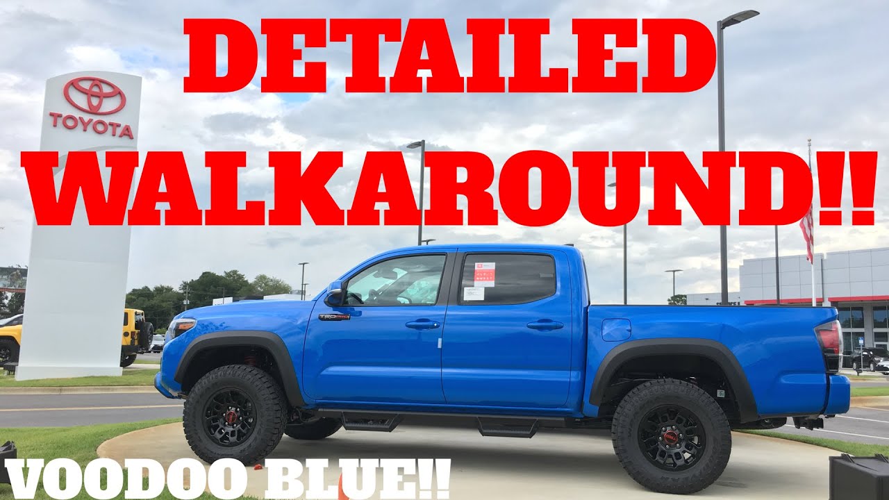 2019 VOODOO BLUE TACOMA TRD PRO DETAILED WALK AROUND/REVIEW!!