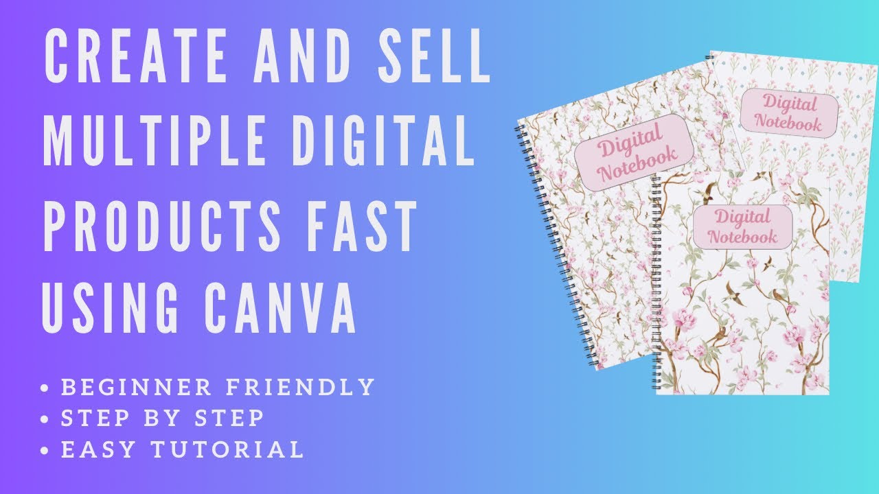 Create and sell MULTIPLE digital products using Canva | Beginner friendly - Step by Step tutorial. 