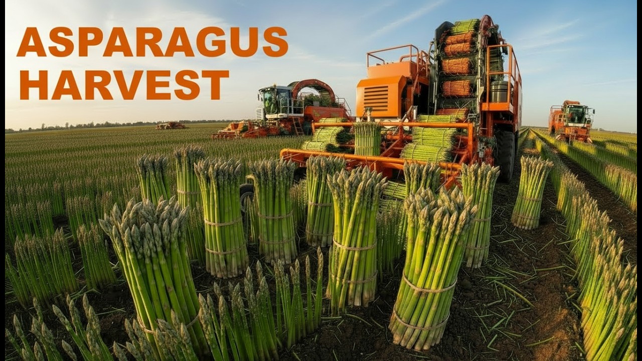 MASSIVE Asparagus Harvest: Laser-Guided Robots & High-Tech Hydro-Cooling Factory | Harvest Motion