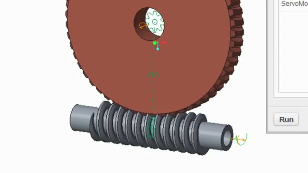 PTC Creo (Pro E)  Design & Creat worm gear animation (Number of starts =1) (ウォームギアを作ってみた)