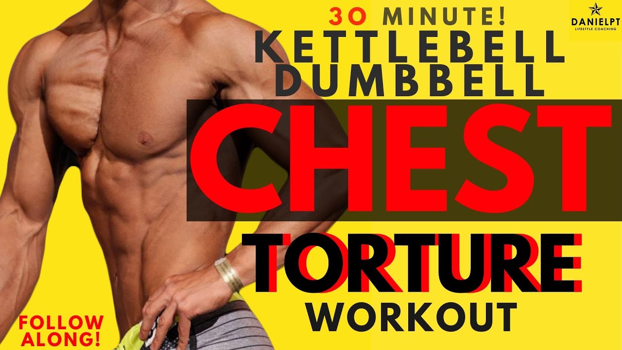 INTENSE Chest Exercises At Home | Kettlebell Chest Workout | Follow Along Workout
