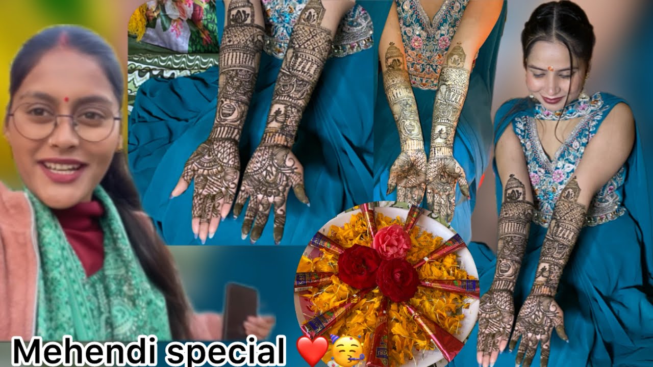 कुछ इस तरह होती है पहाड़ो में मेहंदी 🥰(mehendi special ❤️)#devboomi #phadivibes 