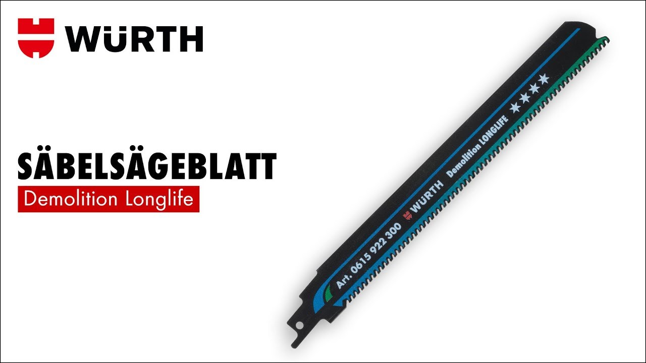 S&auml;bels&auml;geblatt Demolition Longlife | W&uuml;rth AG