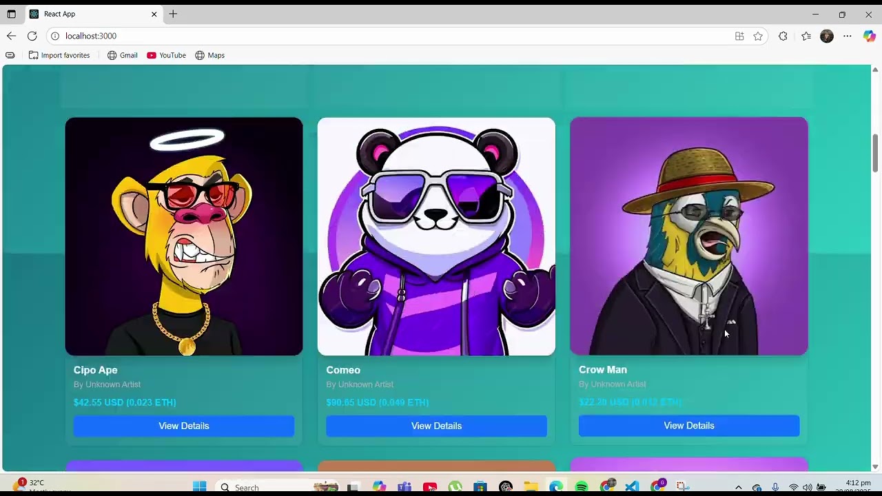 🎨 NFT Gallery Web App &ndash; Built with ReactJS