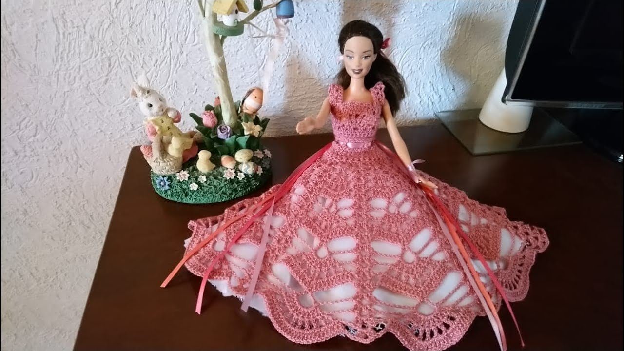 VESTIDO PARA BARBIE ABANICOS TEJIDOS