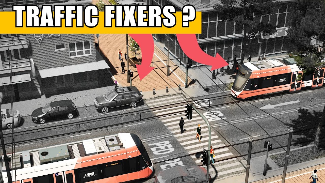 Can TRAMS And PEDESTRIAN ZONES Fix Horrible 60% Traffic in Cities Skylines?