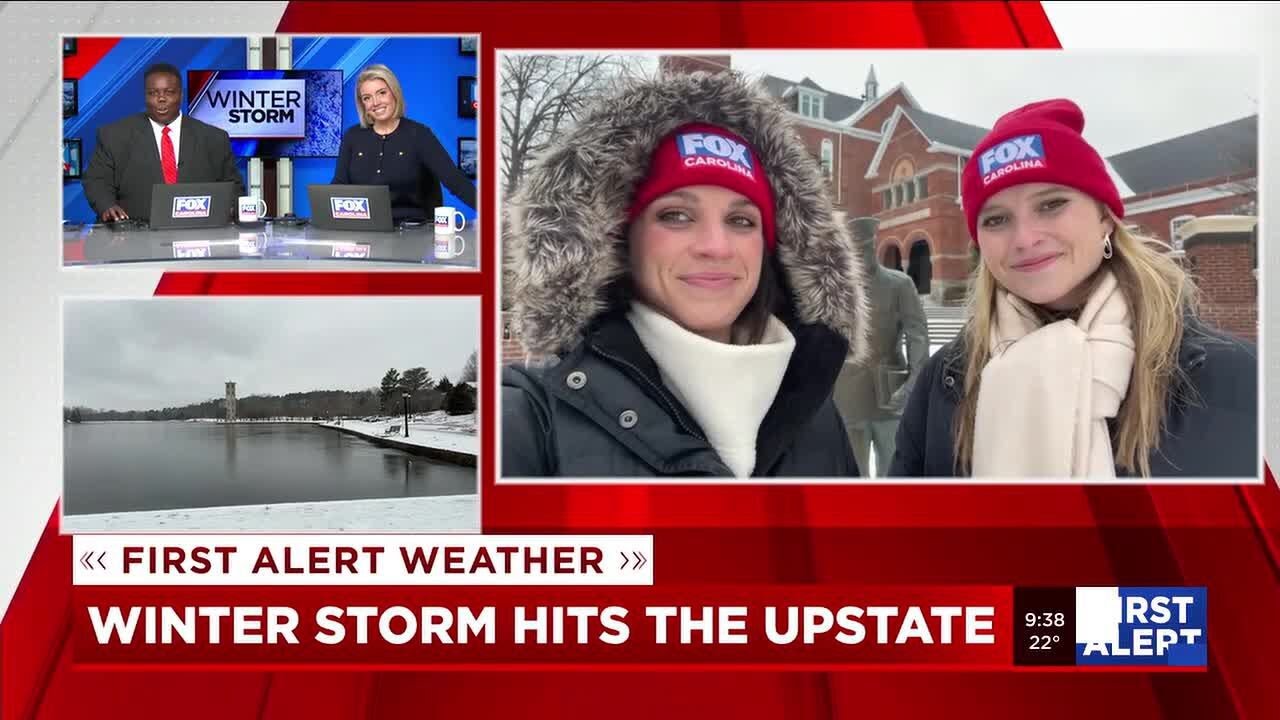 LIVE: Palmetto Sports team tracks winter weather on Clemson University's campus