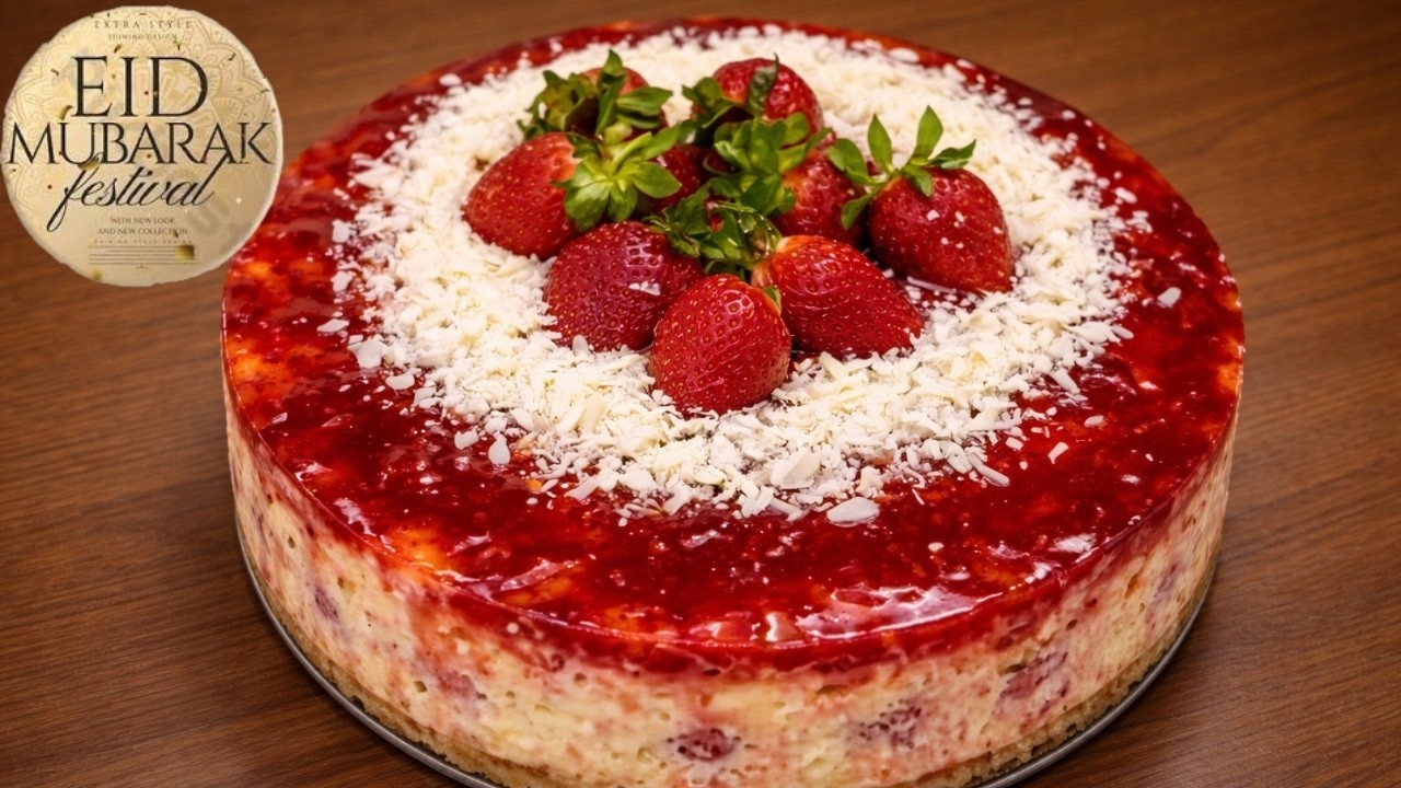 Eid Special Strawberry🍓🍓🍓Cheesecake🎂| No Oven Recipe