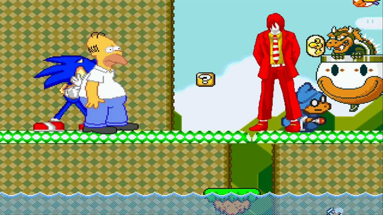 Homer & Sonic vs Donald & Kamek MUGEN Battle!!!