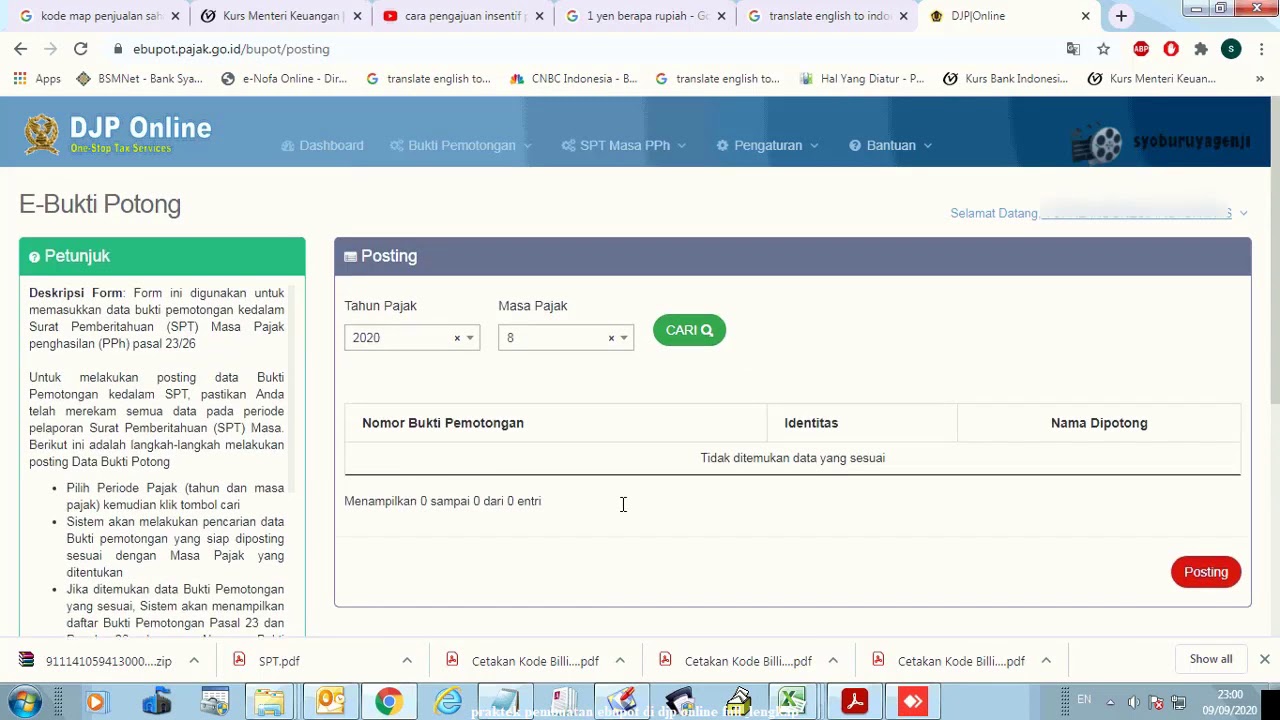 cara membuat ebupot PPh 23 full dan lengkap
