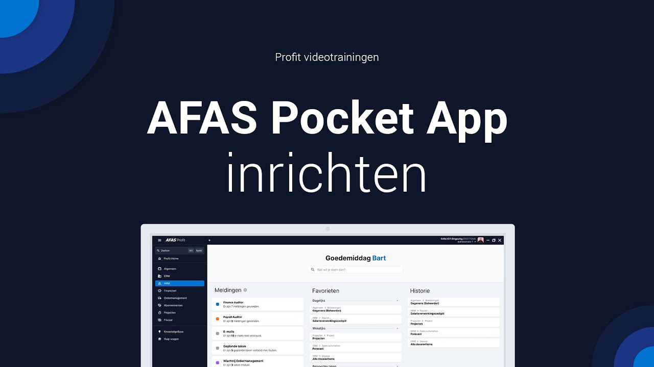 AFAS Pocket App inrichten