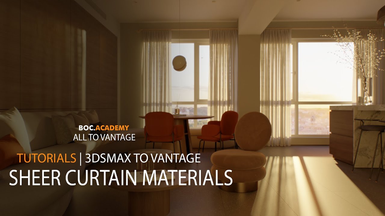 Tutorial - Sheer Curtain Material in 3dsmax to Chaos Vantage
